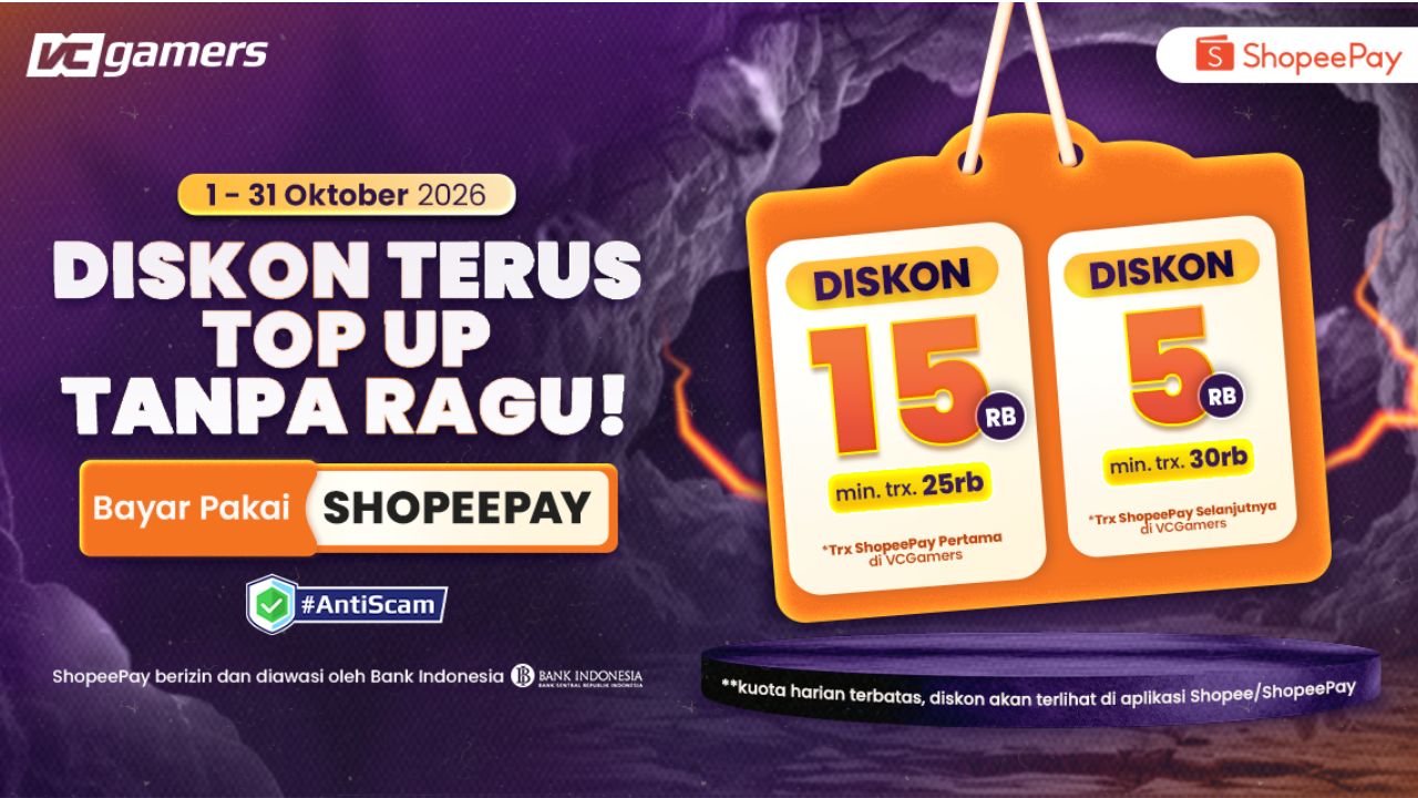 Promo Oktober Ceria: Nikmati Diskon Top Up Game Sampai 70 Persen di VCGamers